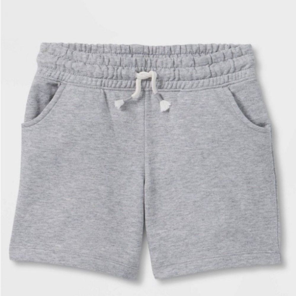 Cat & Jack Solid Knit Midi Pull On Casual Shorts Gray Girls L Large 10-12